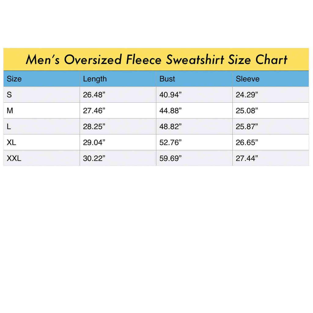 1, 2, 3 V Men's Oversized Fleece Sweatshirt